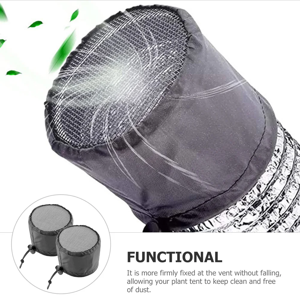 

2Pcs Grow Tents Vent Cover Polyester Duct Filter Reliable Insect Proof Adjustable Elastic Band for Healthy Plant Growth