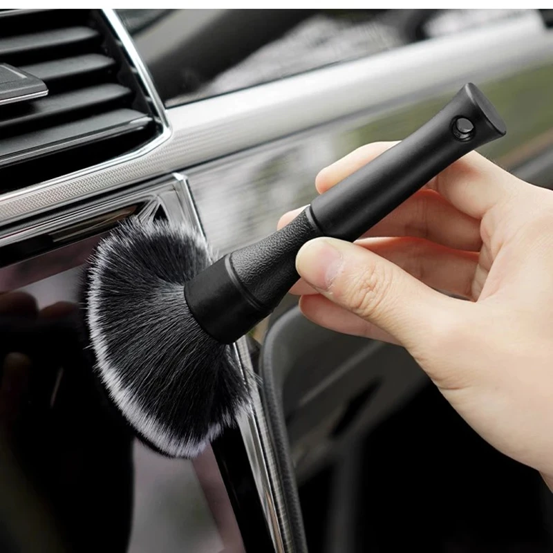 Ultra-Soft Car Detailing Brush Super Soft Auto Interior Detail Brush Synthetic Boars Hair for Cars Seat Leather Cleaning