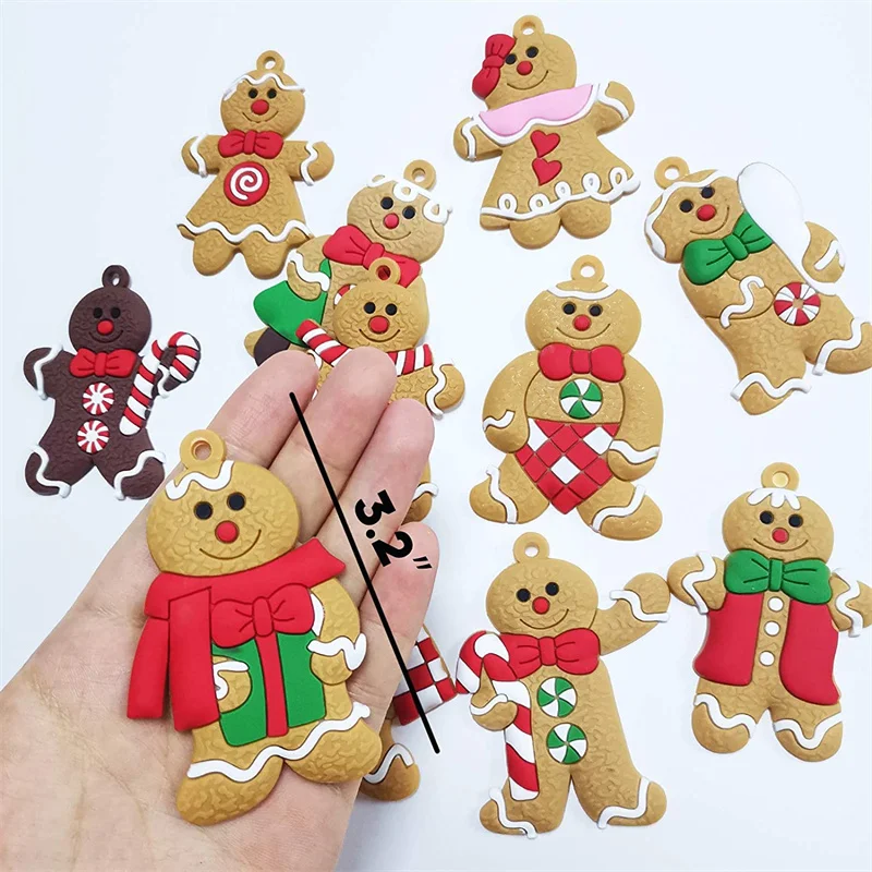 Gingerbread Man Ornaments for Christmas Tree Decorations Tall Gingerman Hanging Charms Christmas Tree Ornament Holiday Decor