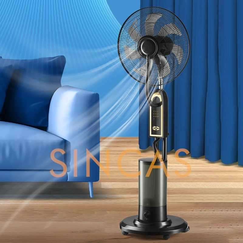 Mist Cooling Floor Fan with Remote 3-Speed High Airflow Portable Quiet Wide Oscillation Detachable Humidification Home Office
