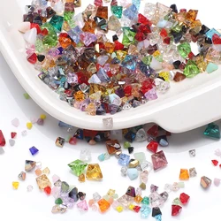 10g Mixed Austrian Crystal Glass Irregular Loose Beads Tetrahedron Triangle For Jewelry Necklace Bracelet Making DIY Accessories