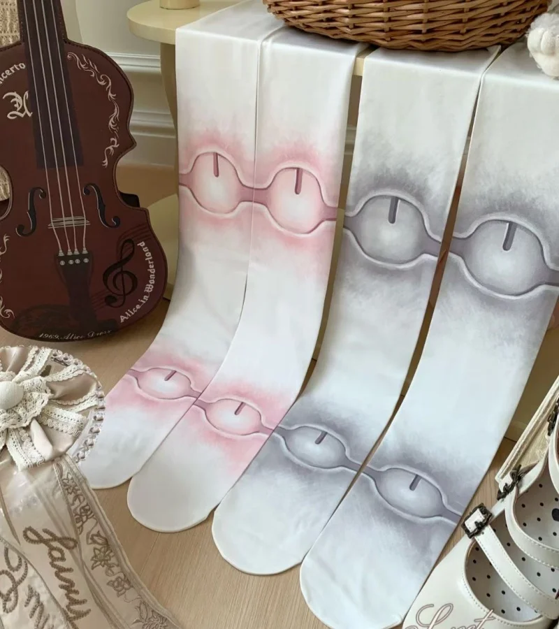 

New Japanese Joint Doll Lolita Socks Women's Gothic Velvet Printed Pantyhose 80D Soft & Sticky Summer Autumn Beauty Socks