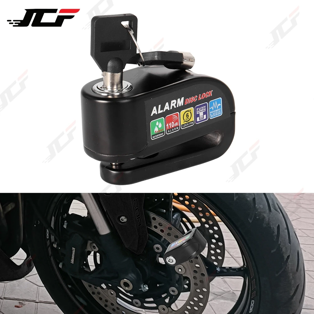 Motorcycle Alarm Lock Wheel Disc Brake Motorbike Scooter Bicycle Waterproof Anti-theft Aluminum Alloy Security Brake lock