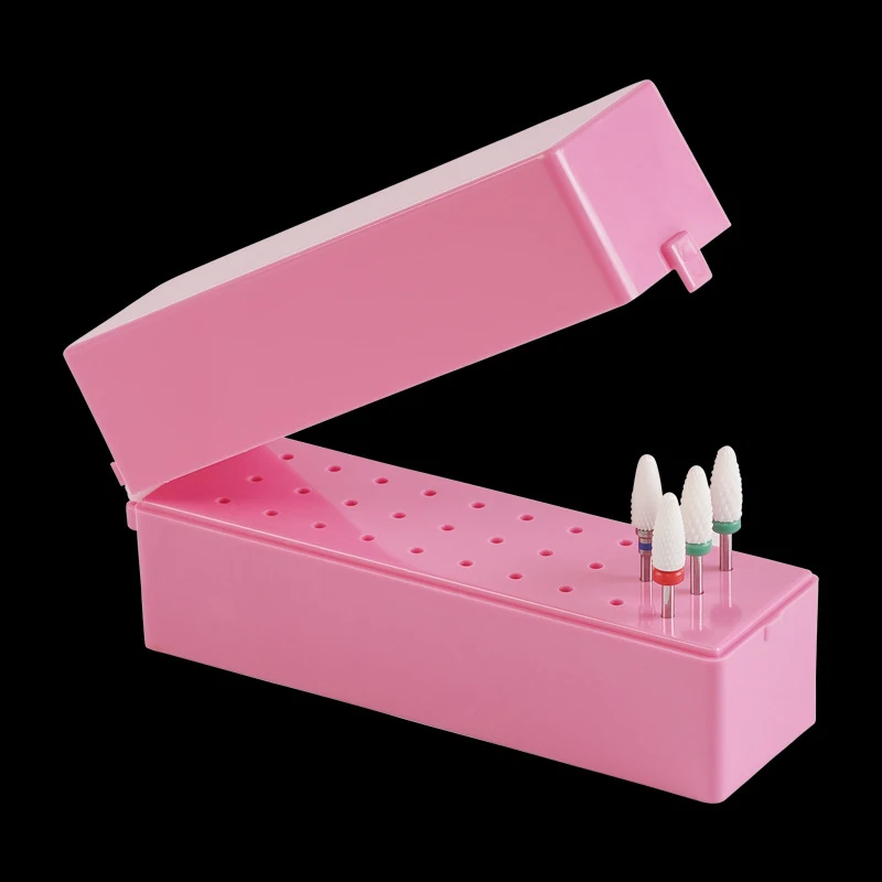 30 Holes Nail Drill Bits Storage Box Nail Grinding Head Holder Stand Display Container Milling Cutter Manicure Organizer Stand