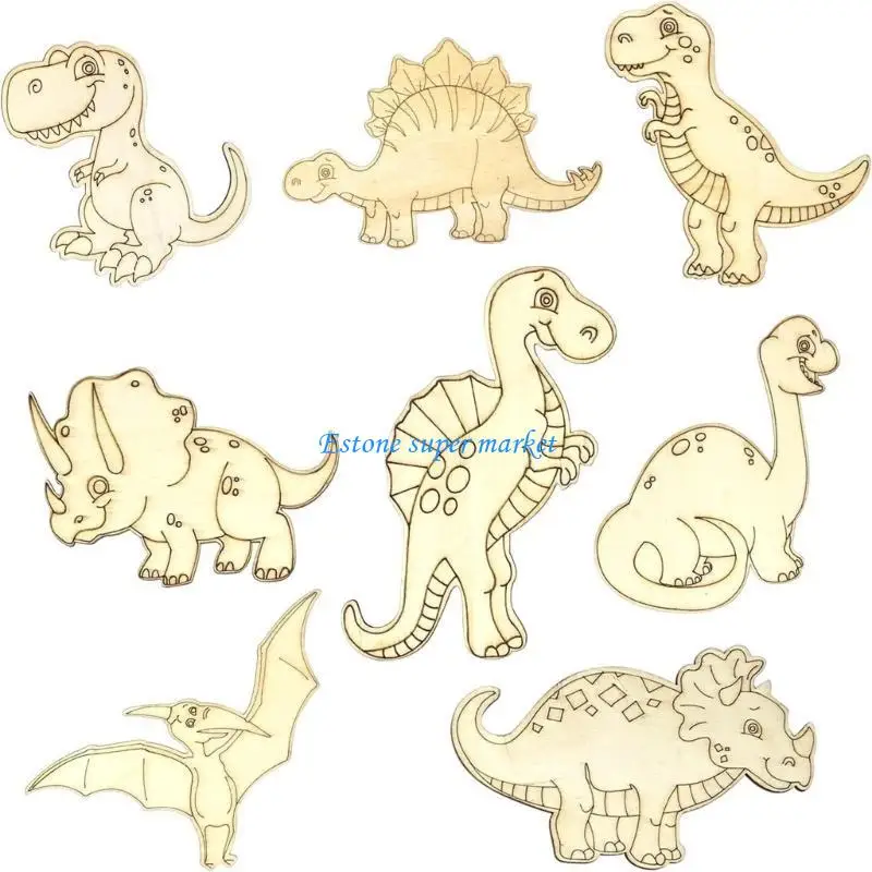 090B Đồ Chơi Trẻ Khủng Long Bằng Gỗ Đồ Chơi Thể Hiện Nghệ Thuật Bộ 8/16 Các Loại Phong Cách Truyền Cảm Hứng Sáng Tạo Thích