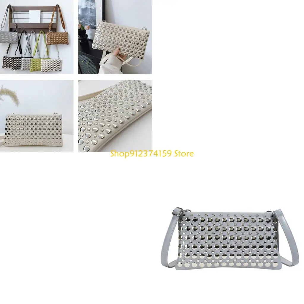 

G5AE Crossbody Purse for Women,Soft Pu Leather Crossbody Bag Women's Shoulder Handbags Clutch with Rivets Studded Designs