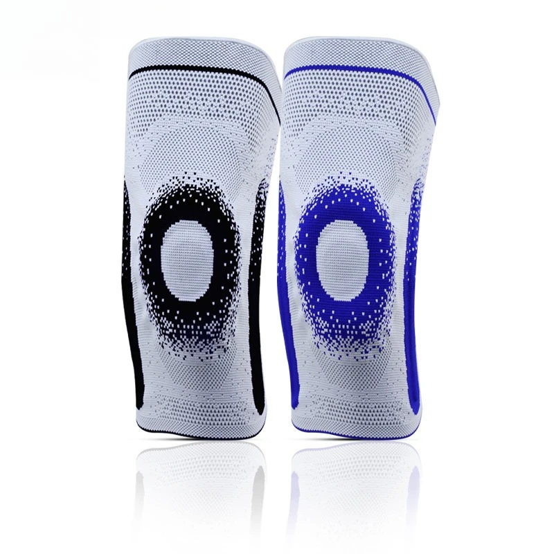 وسادات ركبة من النايلون السيليكون ثلاثية الأبعاد للحياكة المسطحة، قابلة للتنفس، ماصة للعرق، شريط زنبركي مرن مع فتحات تهوية #5