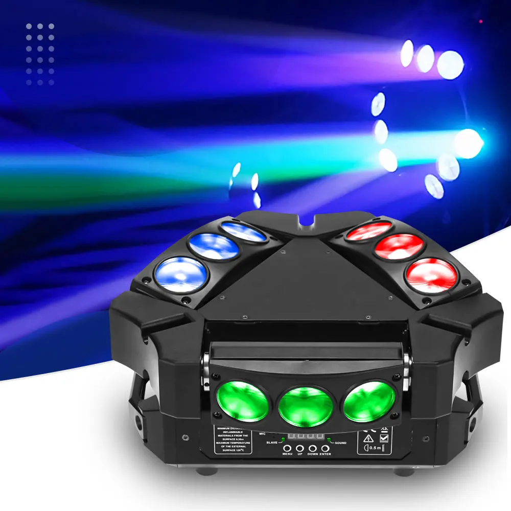 

Mini LED 9x10W Spider Light RGBW DMX512 Spider Moving Head Beam Light Used In DJ Disco Bar KTV Stage Lighting