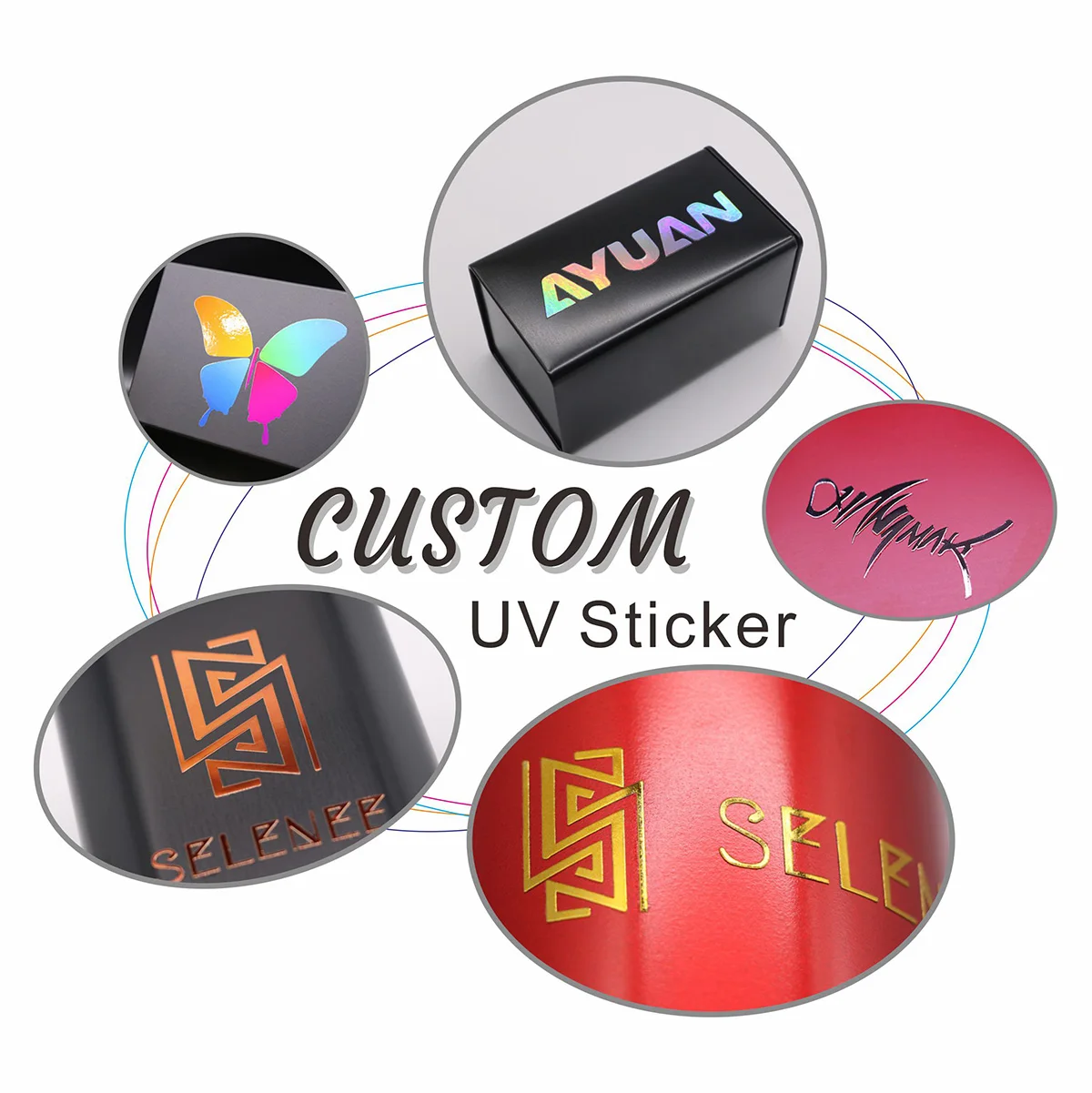 30Pcs Custom UV Stickers Personal Name LOGO Birthday Wedding Gift Brand Picture Printed 3D Colorful Adhesive Labels