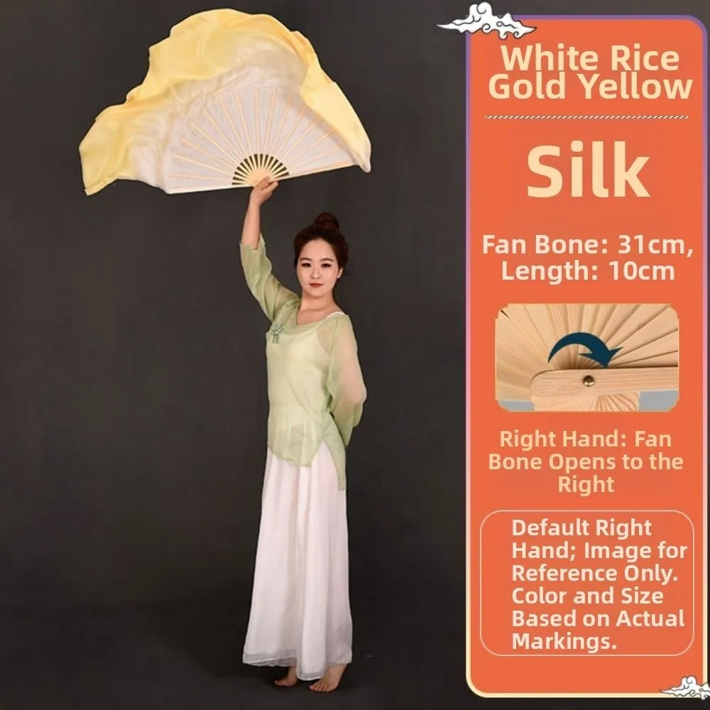 Éventail court chinois de danse du ventre en bambou de 31cm, demi-cercle en soie coloré pour enfants, 10/20cm, 10 Styles