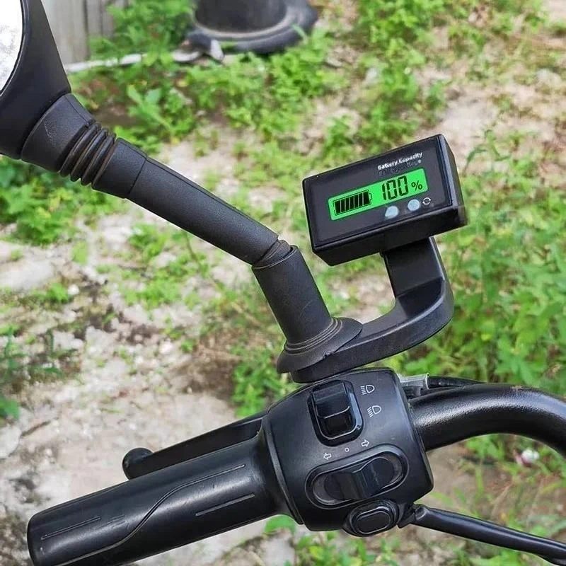 for Electric Vehicle Rearview Mirror Power Display 12-72V Voltage Meter with 100 Percent LED Indicator