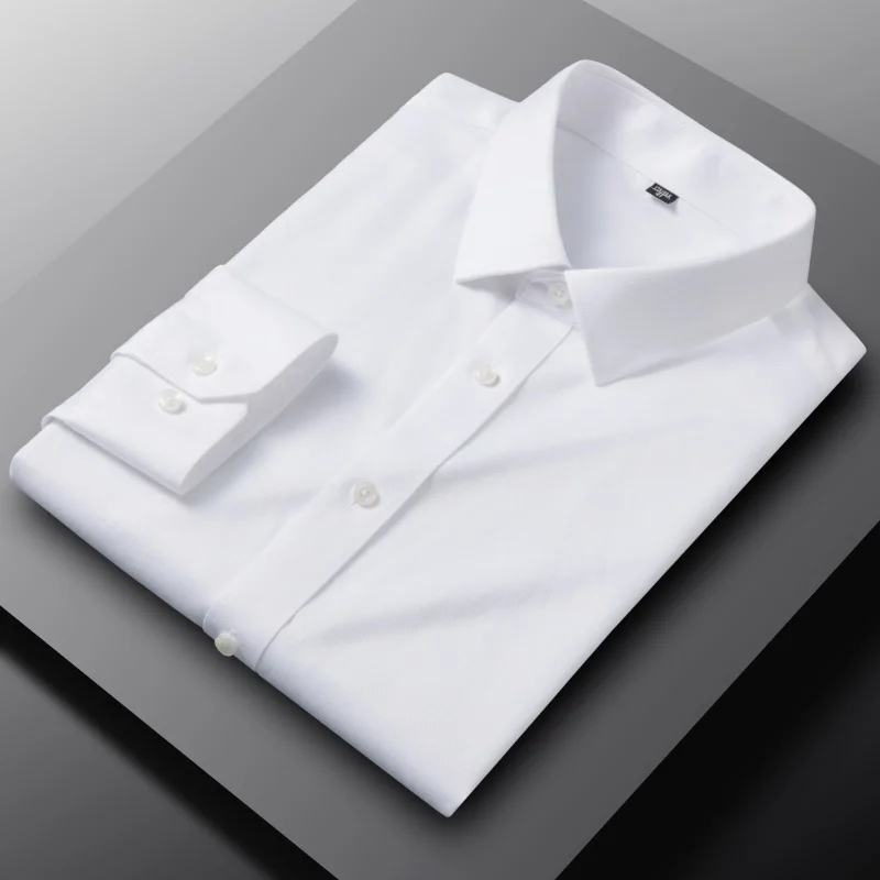 

All-cotton Business Wrinkle-free Shirt Comfortable Casual Solid Fashion Turn-down Collar Shirt Versatile Drapey Men's Clothing