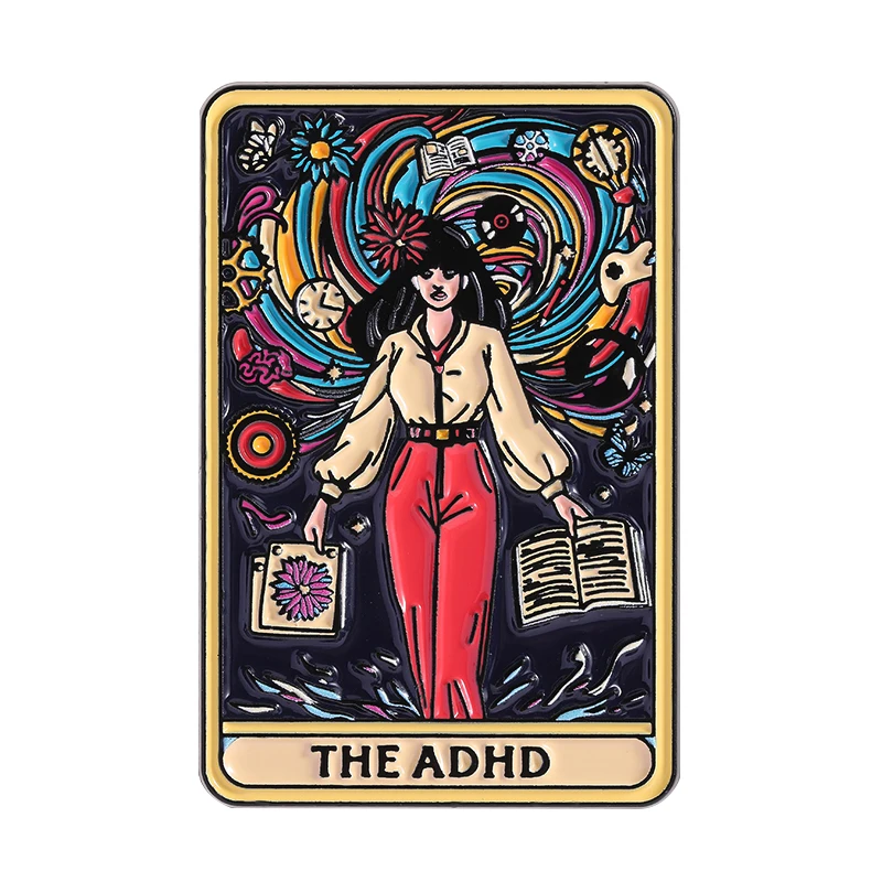 

ADHD Mental Health Awareness Enamel Pin Art Brooches Decorate Backpack Lapel Badge Clothing Accessories Fashion Jewelry Gift