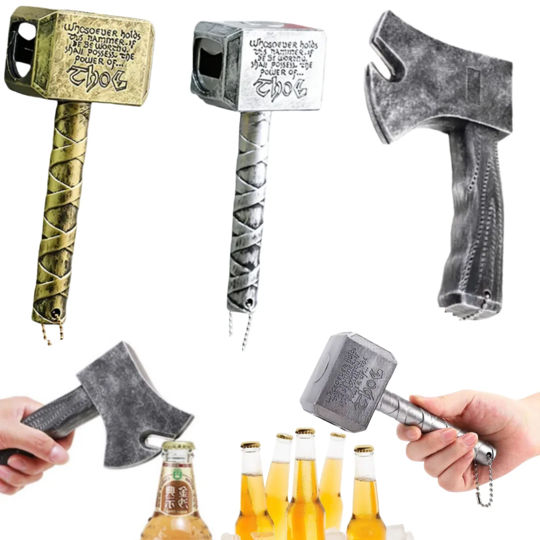 Creative Beer Bottle Opener Funny Hammer Bottle Opener Keychain Kitchen Tool Bar Home Daily Use Dad Boyfriend Gifts Home Decor