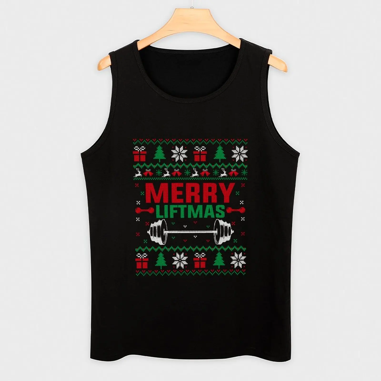 Merry Liftmas Ugly Christmas Gym Fitness Tank Top sleeveless shirt man summer 2024 Men's t-shirts