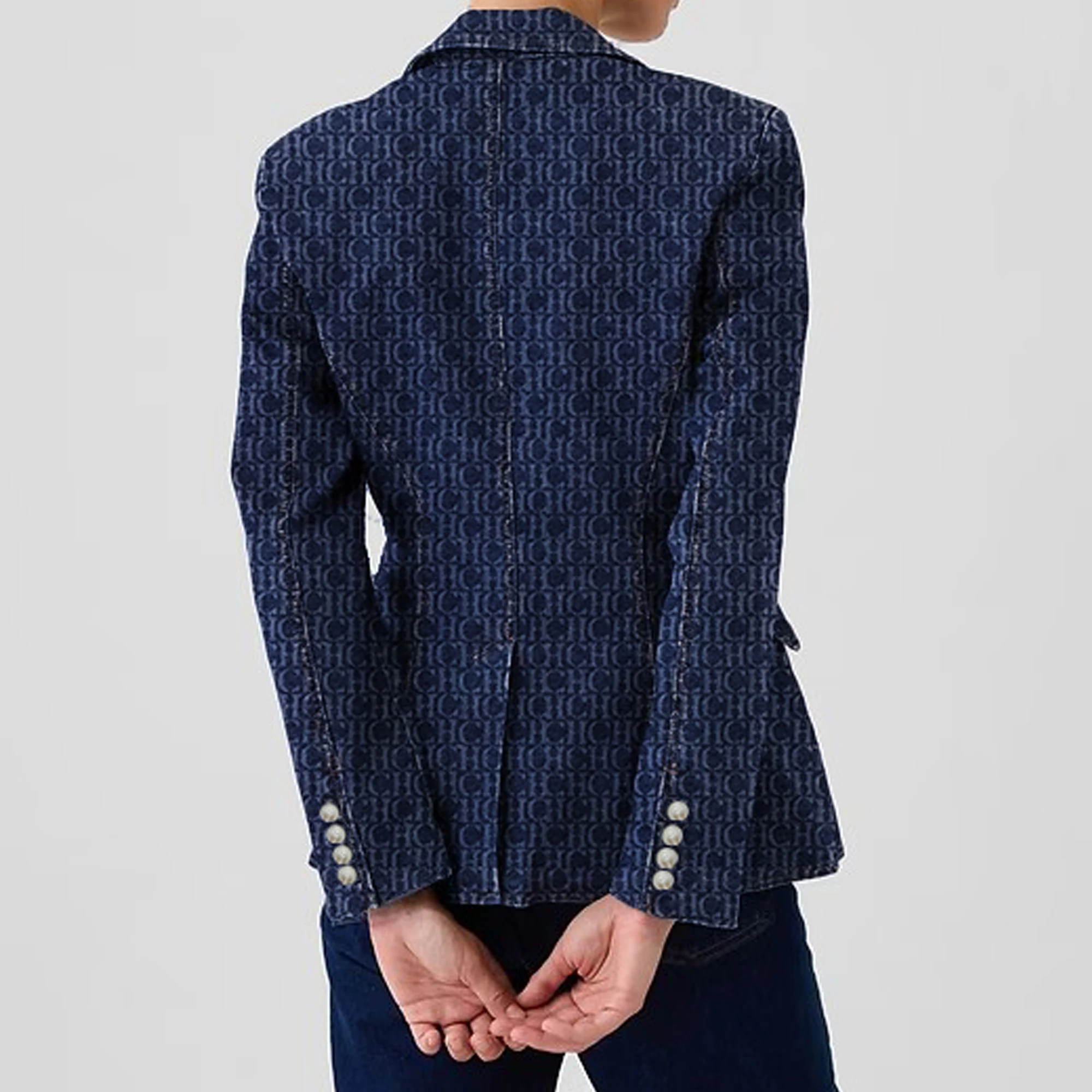 CHCH Spring Denim Suit Jacket Femme Long-Sleeve One Button Vintage Autumn Denim Blazer Outwear Female Cowboy Basic Coat