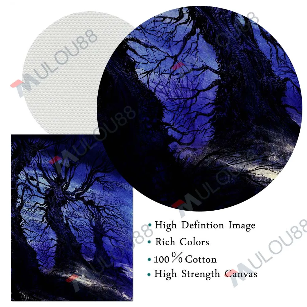 Dragon,Tree Spirit,Monster Abstract Wall Art Canvas Painting Three Evil Dragon Of Hell Gothic Art Poster Print Home Decoration