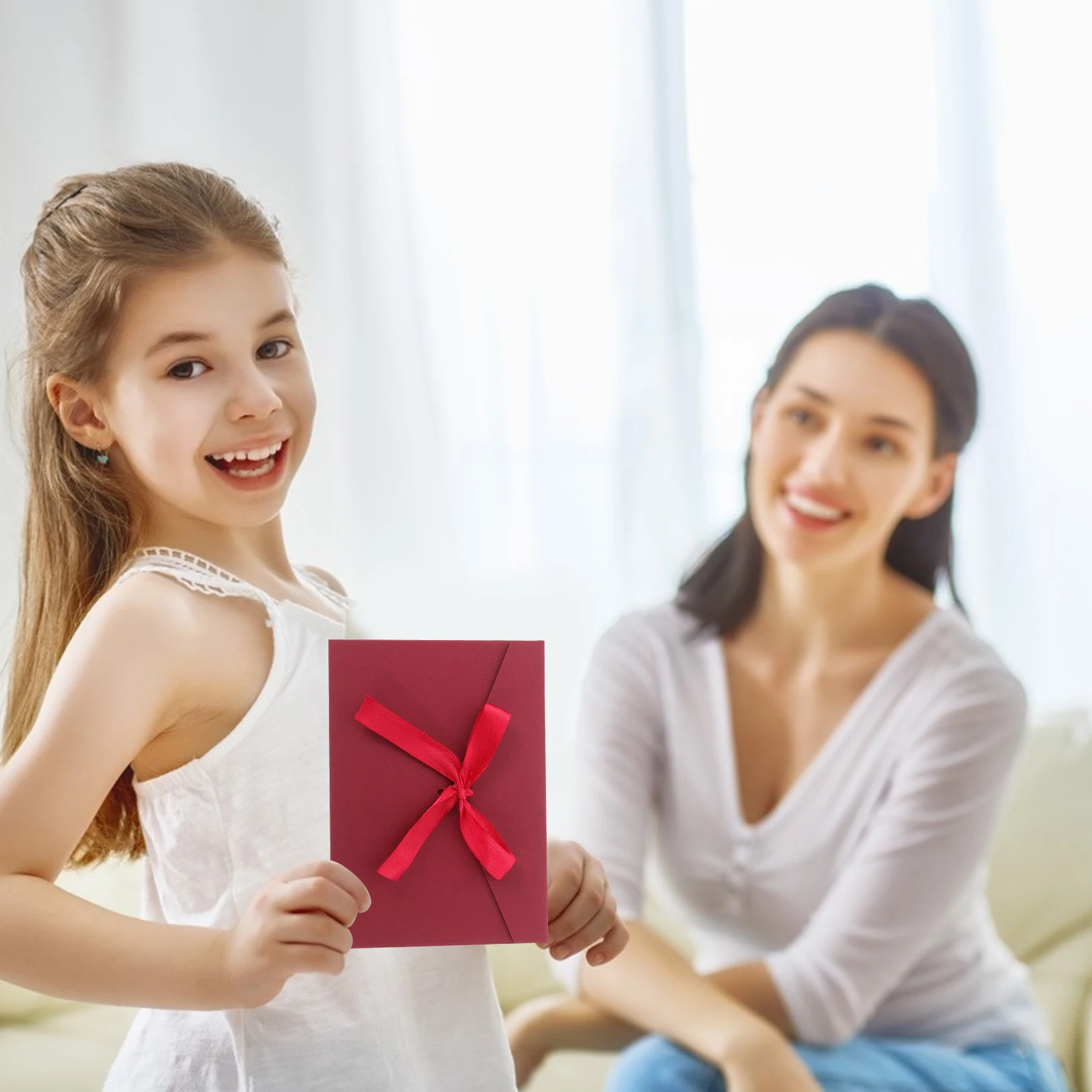 10 Pcs Invited Bow Postcard Small Coloured Envelopes Bow-knot Thicken Package Greeting Decorative