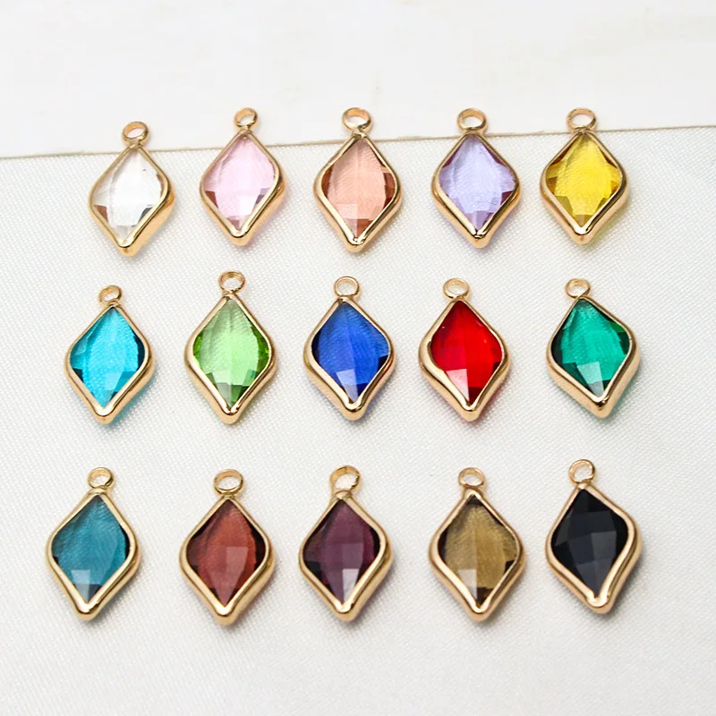 1pcs Diy Jewelry Copper Edging Gold Plated Drop Pendant Necklace Earrings Bracelet Small Accessories Material Handmade Charms