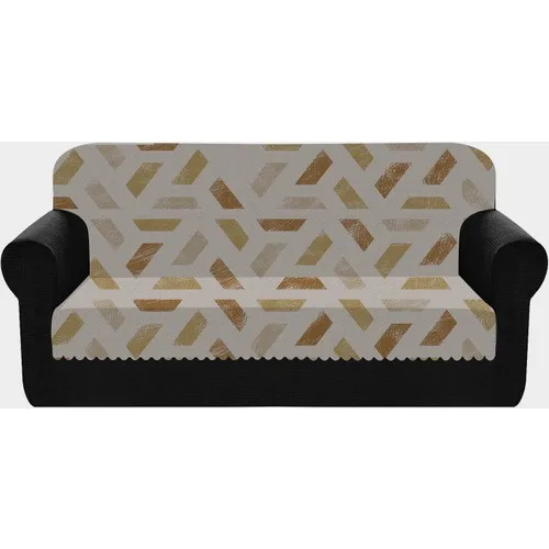 Else Yellow Coffee Boxed 3D Pattern Sofa Sofa Bed Seat Cover Wrap 175x225 cm