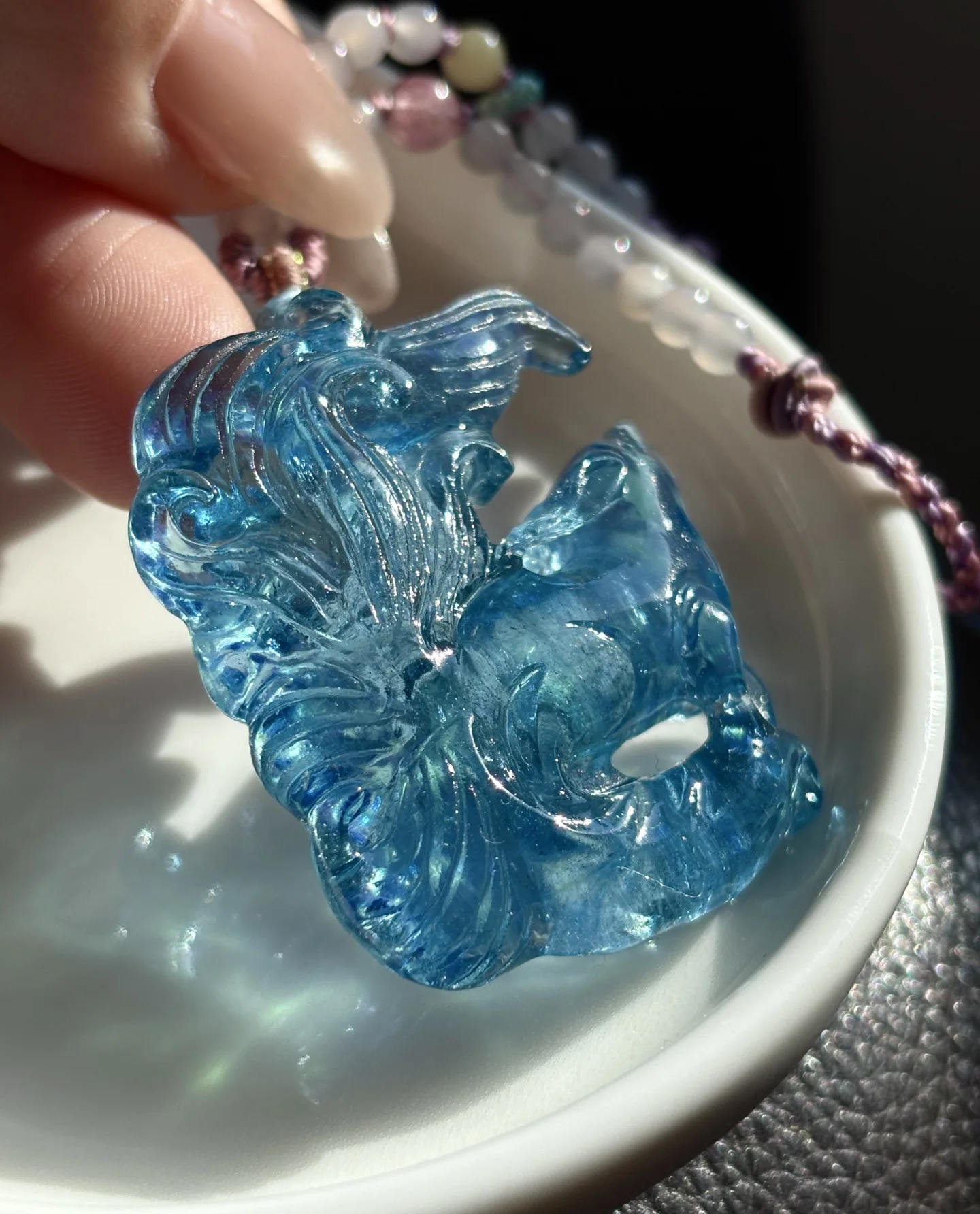 

Натуральный кулон из голубого аквамарина в форме лисы 41.5x35x10мм, модное ожерелье из аквамарина с редким голубым камнем, 18-каратное золото, класс ААААА