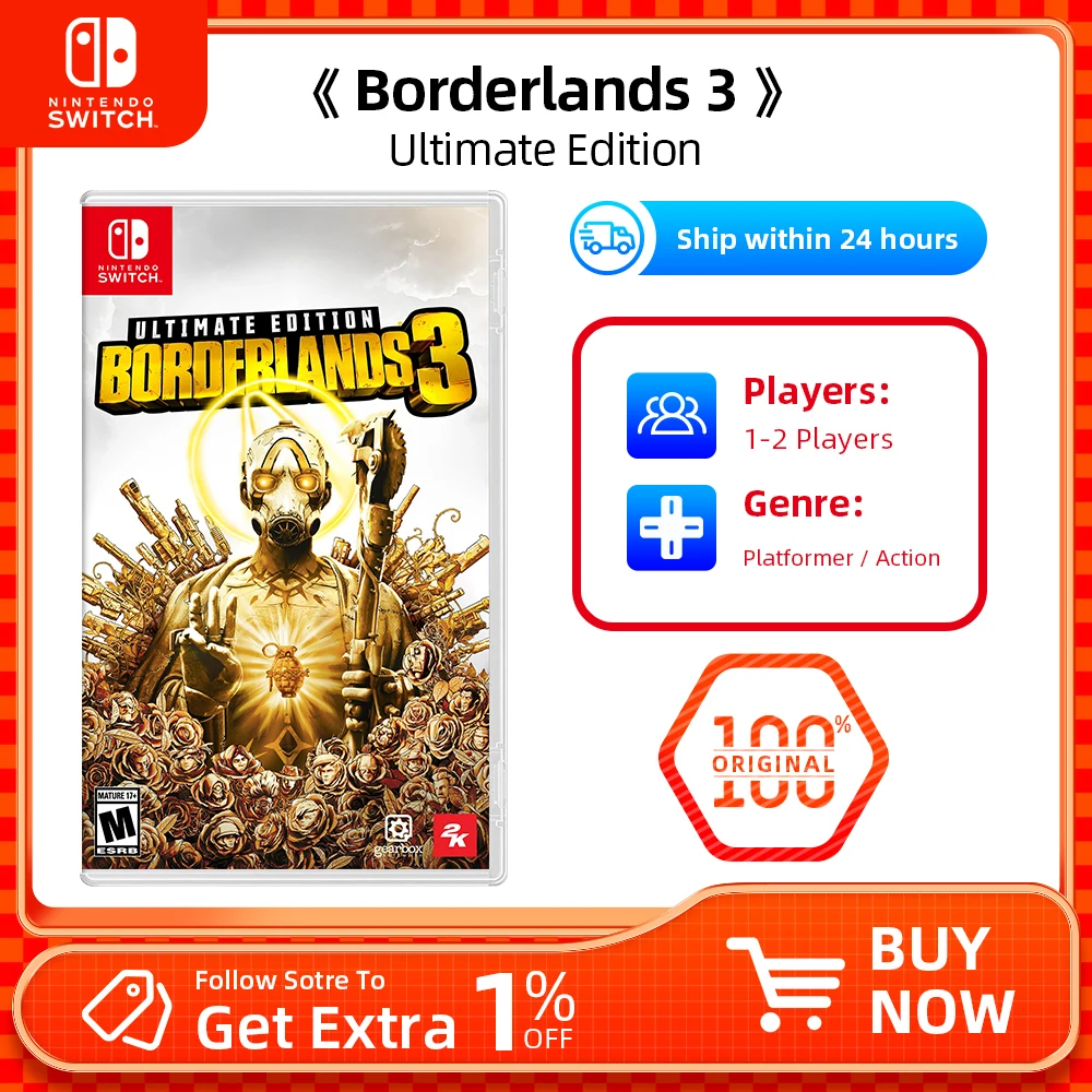 Nintendo Switch Game - Borderlands 3 Ultimate Edition - Physical Cartridge Support TV Tabletop Handheld Mode for Switch OLED 