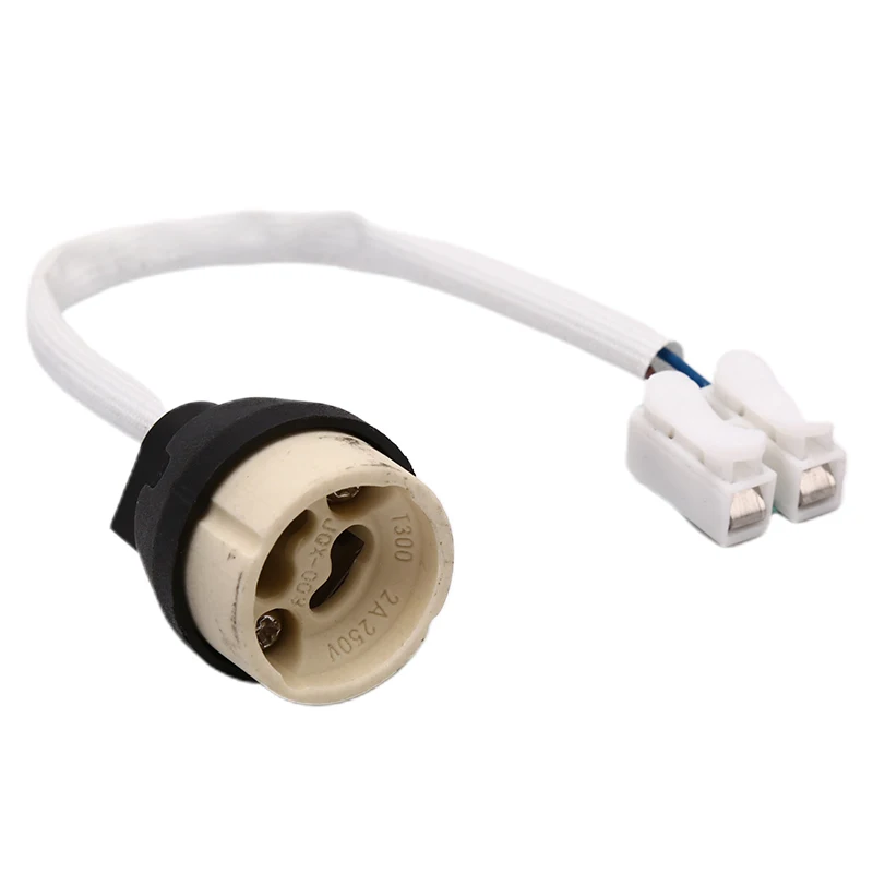 220V 5A Socket Lamp Base Holder GU10 Bulb Light Adapter Connector Converter Ceramic Wire For LED Bulb Halogen Light Lamp Base