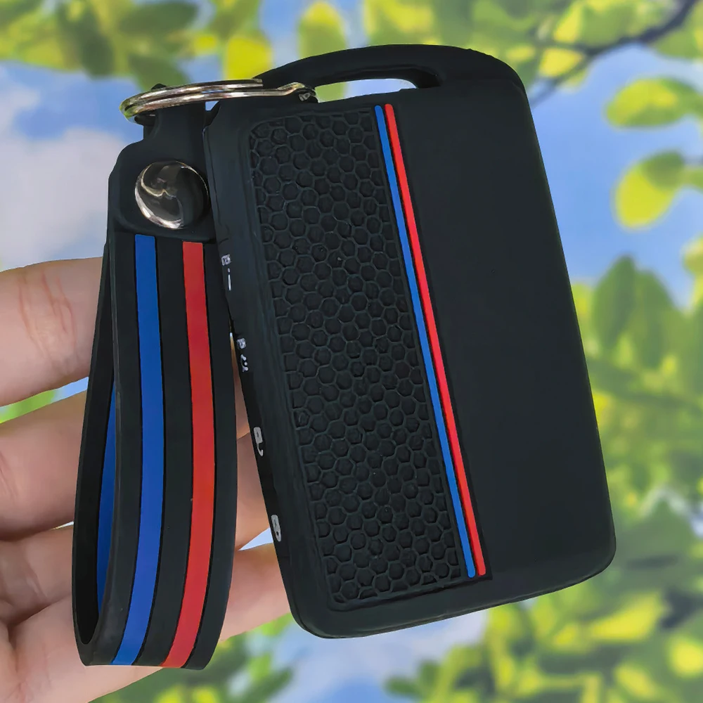 Anti-Scratch Honeycomb Mesh Silicone Key Case with Keychain for Mazda 3 6 CX30 MX30 CX9 CX5 CX8 MX5 SS30, smart remote key cover
