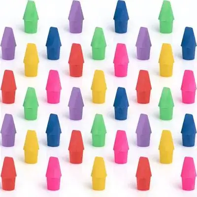 

50pcs Eraser Caps TPR Protectors Students Pencil Extenders Lightweight Pencil Case Extender Covers Tips Erasers