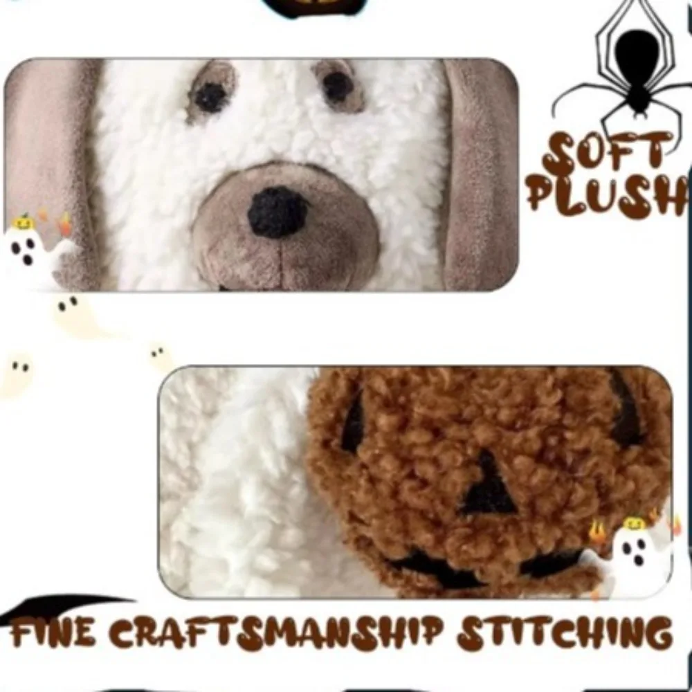Confortável bonito fantasma cão travesseiro pp algodão macio halloween brinquedo de pelúcia presente branco filhote de cachorro sofá travesseiro quarto