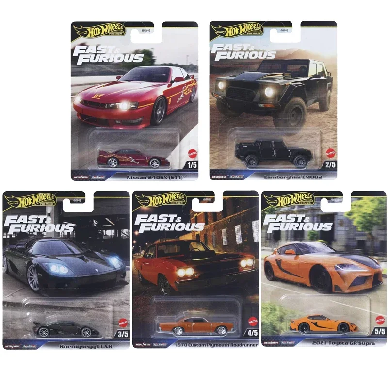 

Original Hot Wheels Premium Car Fast & Furious 1/64 Diecast Nissan Lamborghini Koenigsegg Plymouth Toyota GR Supra Toys for Boys