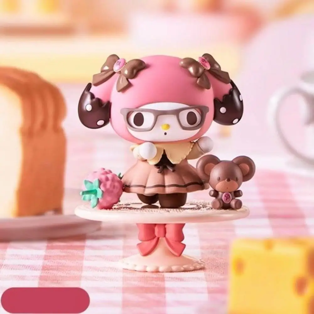 Sanrio Melody Afternoon Tea Series meisjesachtig hart aardbei pop Garage Kit Cartoon cake plug-in model Desktop ornament meisje speelgoed