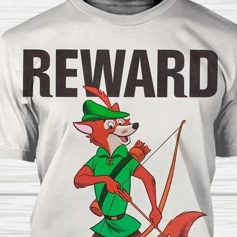 تي شيرت صيفي روبن ليتل فوكس كارتون أنيمي ثلاثي الأبعاد مطبوع للرجال والنساء كاجوال فضفاض برقبة دائرية وأكمام قصيرة #6