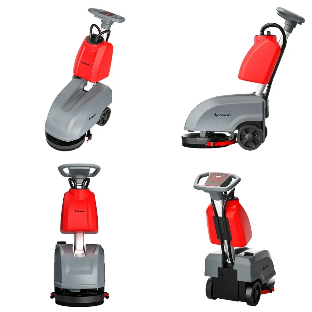 

17 Inch Industrial Floor Scrubber Hand Push Home Scrubber Dryer Floor Indoor Rechargeable Small Floor Scrub Machine