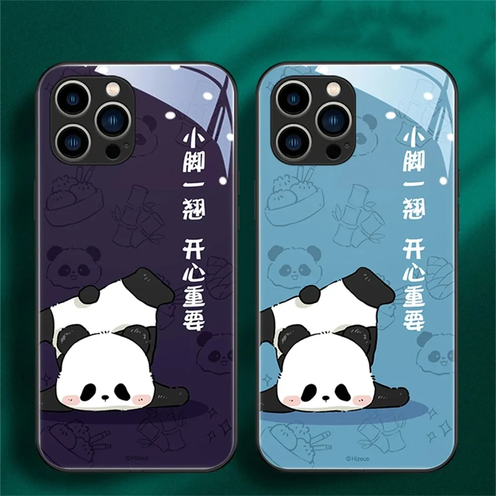 

Panda Animal LED Light Phone Case For iPhone 15 14 13 12 11 Pro Max X XR XS 6 7 8 Plus SE2020 Glitter Shockproof Back Cover