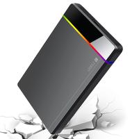 2.5 Inch Hard Drive Enclosure With RGB Light External Hard Drive HD External Enclosure Computer Accessory For Laptop Upgrade
