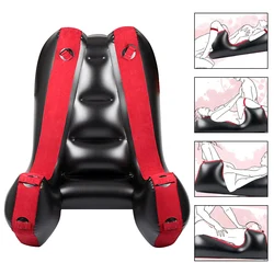 Inflatable Sex Sofa Foreplay Chair Bed With Straps Flocking PVC Split Leg Mat Flirting Tools For Couples Women Sex Furniture