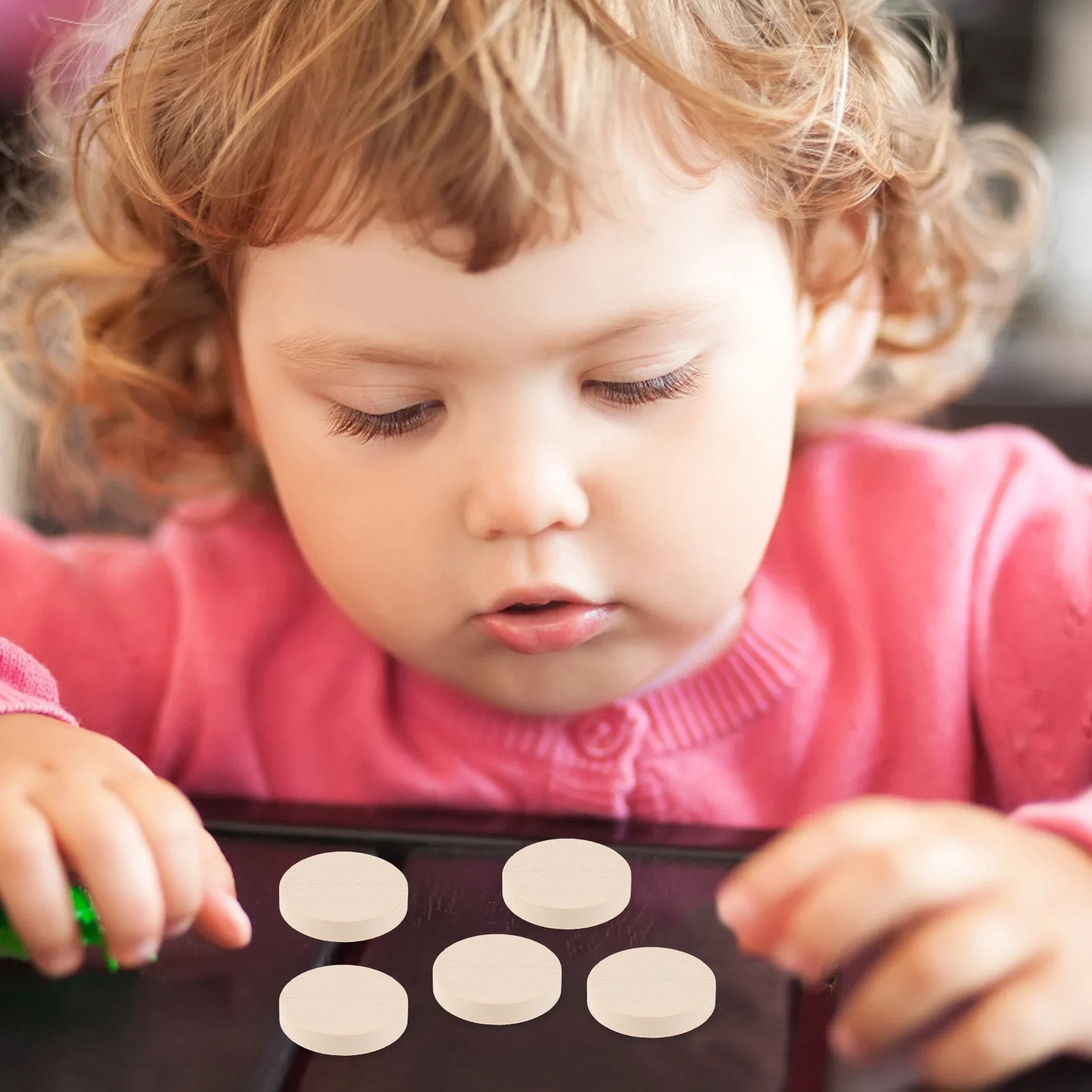 

50pcs Natural Solid Wood Circles Unfinished Thick Diy Craft Supplies Round Wooden Slices For Painting Home Decor Wood Blanks