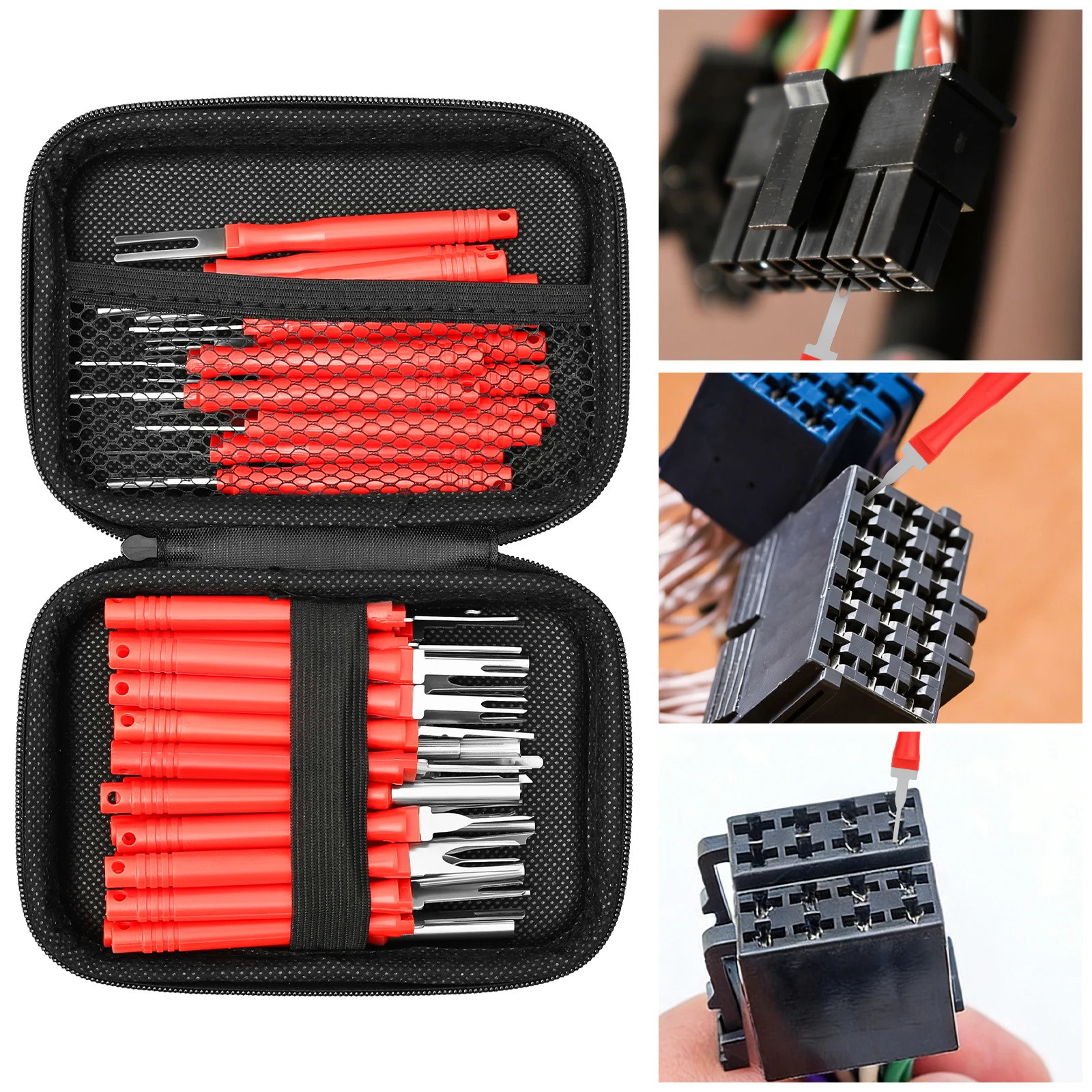 

41 шт., инструмент для удаления клеммных штифтов, автомобильные аксессуары, разделитель, инструмент для удаления клемм, набор инструментов для извлечения контактов электрического разъема