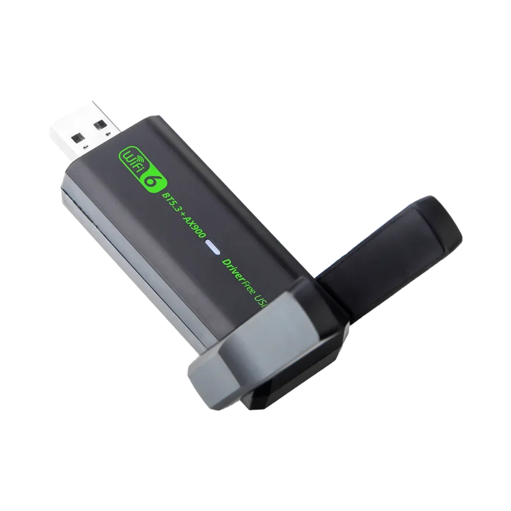 

USB WiFi 6 Bluetooth-совместимый адаптер 5.3 USB WiFi Сетевой адаптер 900 Мбит/с Двухдиапазонный 2,4/5,8 ГГц Двойные антенны 3DBi Бесплатный драйвер