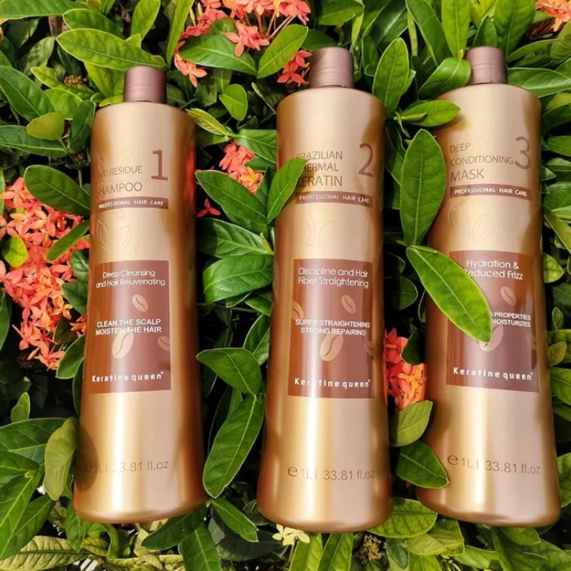 

Salon Professional Brazilian Keratin Treatment Hair Straightening Cream 1000ml​+Shampoo+Hair conditioner