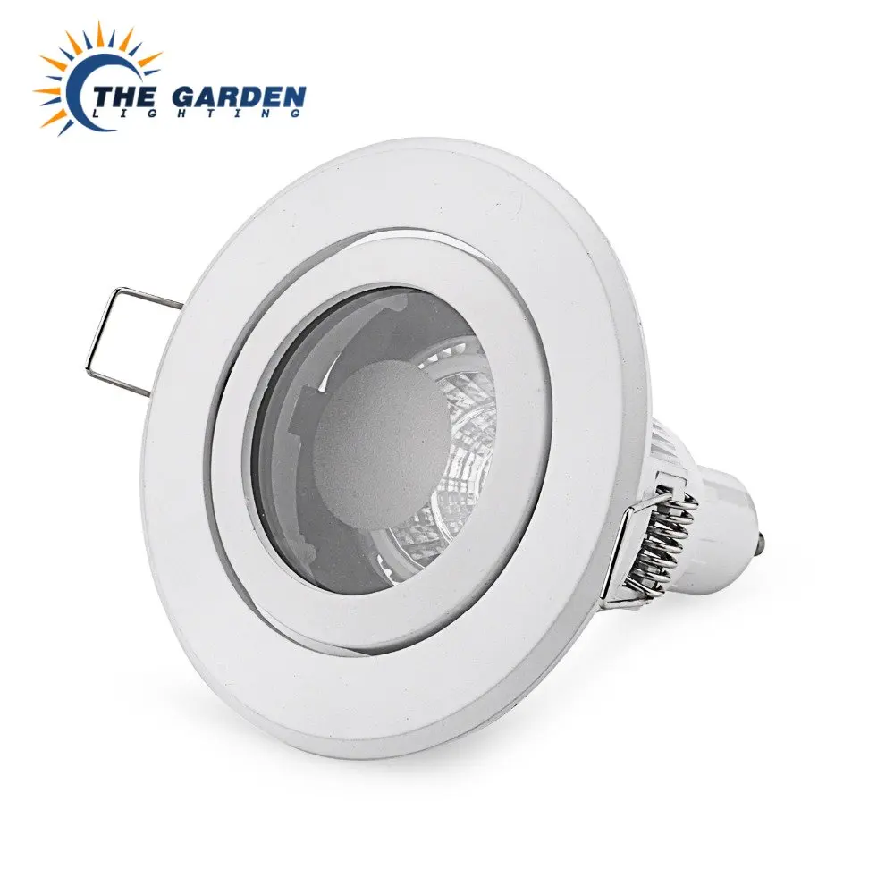 

Sand Nickel White Round Recessed Downlight Housing GU10 MR16 IP44 Embedded LED Zinc Alloy Nickel Spotlight Frame