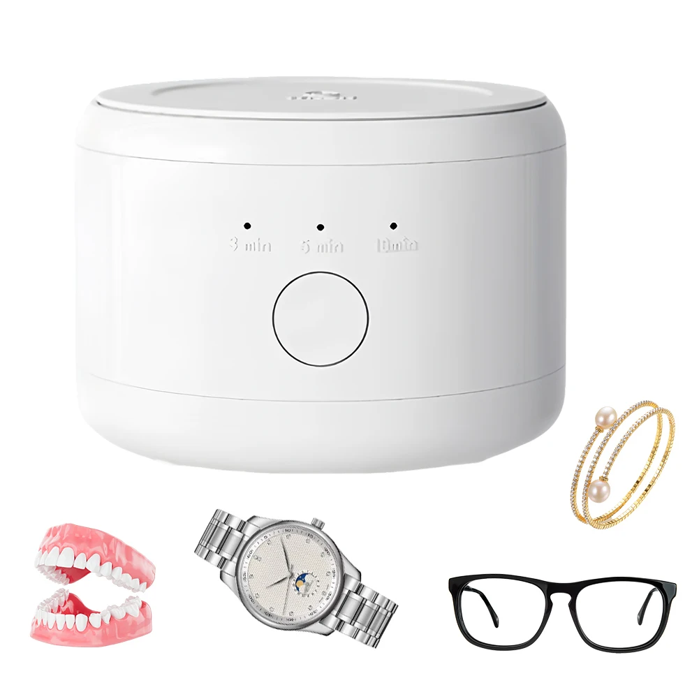 

Ultrasonic Electric Cleaner Machine One-Touch Operation Automatic Cleaning Device USB Rechargeable for Cleaning Jewelry Glasses