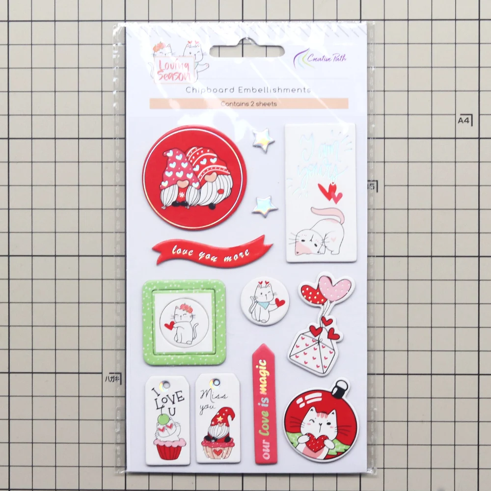 Creative Path 10-teiliges „Loving-Season“ Scrapbooking-Journaling-Set mit Dekorationspapier, Stanzformen, Aufkleberbögen und DIY-Bastelset – Detail 32