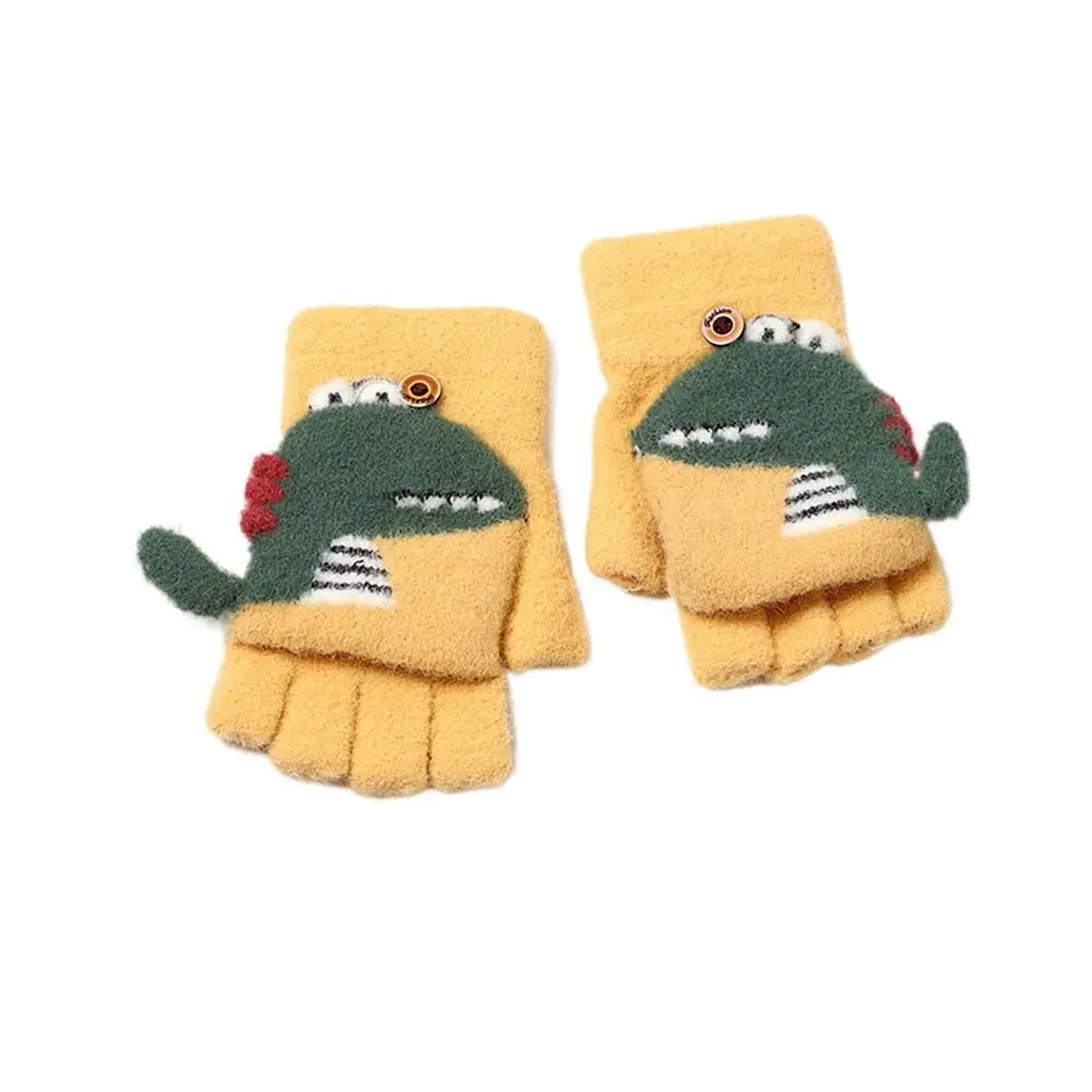 漫画風ニット手袋 厚手 指なし手袋 ニットミトン 男の子 女の子