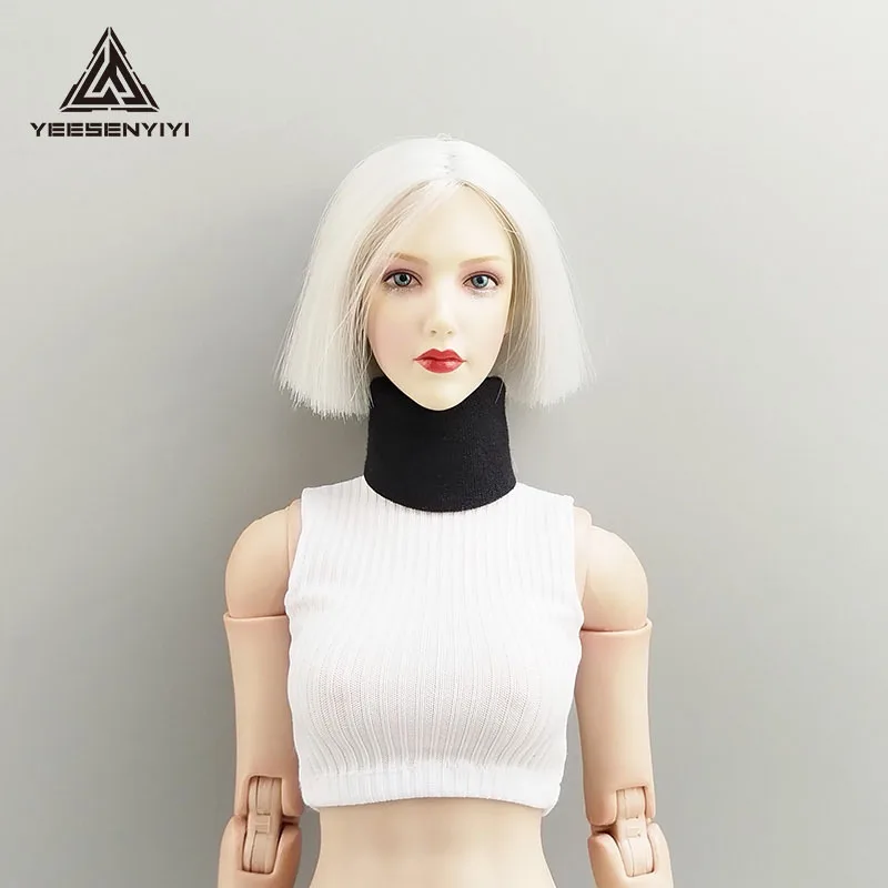 Masque facial de soldat féminin à la mode, couleur unie, accessoires de vêtements Non tachés, modèle pour figurine d'action de 12 pouces, jouets corporels, 1/6 ﻿