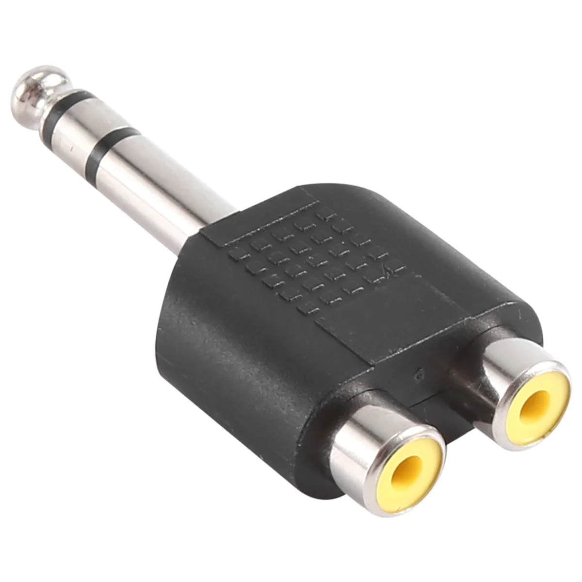 A98T6.35mm 1/4 polegadas macho estéreo para 2 duplo RCA fêmea Y divisor conversor adaptador de áudio