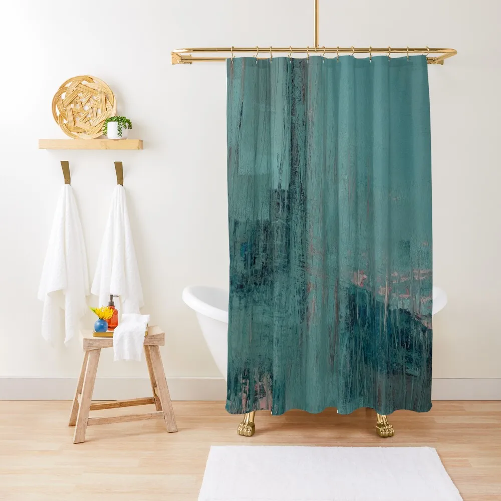 

teal abstract Shower Curtain Anti-Mold Waterproof Shower Bathroom Decor For Bathrooms With Beautiful Designs Curtain