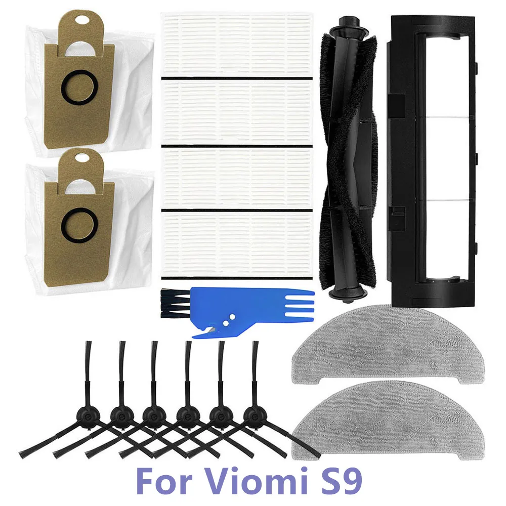 Main Brush Cover Dust Bags Mop Rag Hepa Filters Side Brushes For Viomi S9 Robot Vacuum Cleaner Accessories
