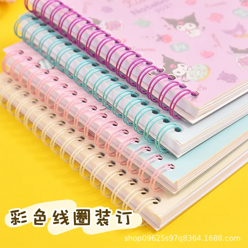 Stock Ins Style Creative Sanrio Series Cartoon Kuromi Hellokitty Coil Book Cute Girl Heart Notebook Waterproof And Oil Resistant